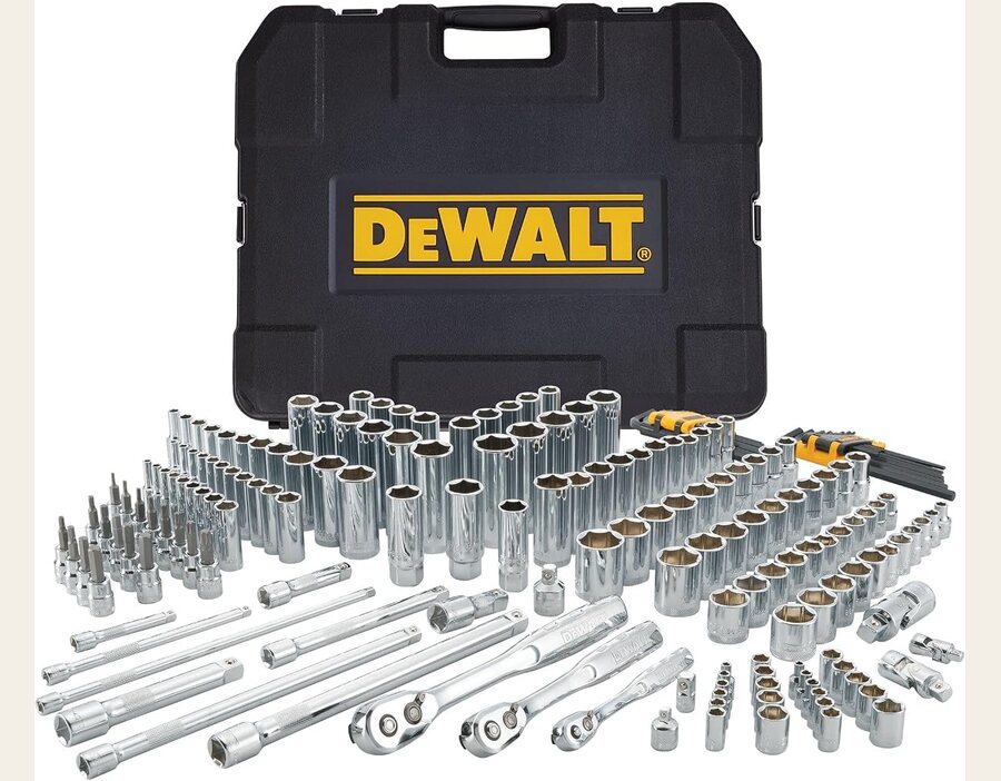 DEWALT 192 Pc. Mechanics Tool Set, 1/2, 1/4, 3/8 Socket Set, SAE and Metric