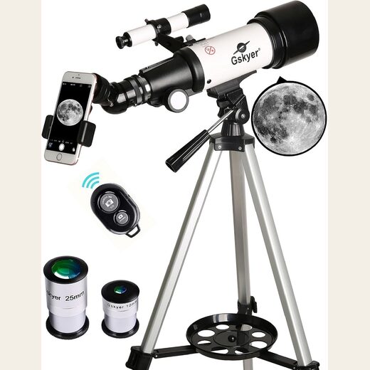 Gskyer Telescope, 70mm Aperture 400mm AZ Mount Astronomical Refractor