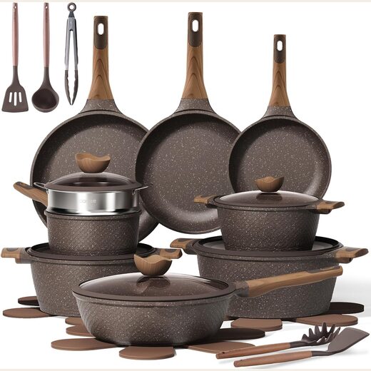 CAROTE 26pcs Pots and Pans Set, Nonstick Induction Cookware Set