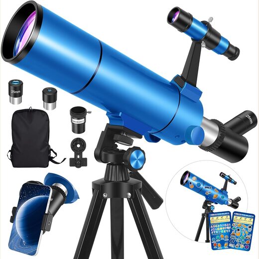Telescope for Adults and Kids, 80mm Aperture 500mm, 20X-150X, Portable