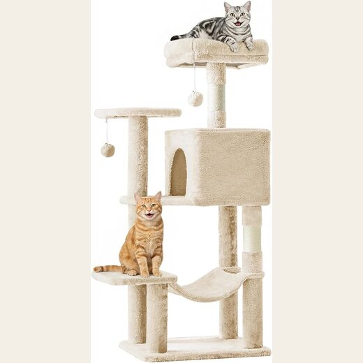 Sweetcrispy 44 Inch Cat Tree Tower for Indoor Cats and Kittens