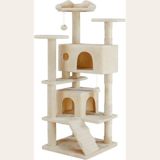 Sweetcrispy 54-inch Cat Tree Tower with Scratching Posts, Indoor Use