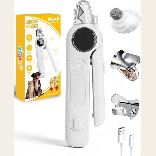 2-in-1 Pet Nail Clipper and Grinder with LED Light and Safety Guard