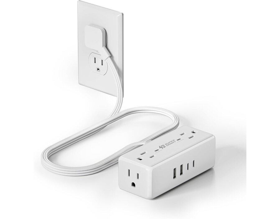 3Ft Short Extension Cord with Multiple Outlets, Surge Protector Power