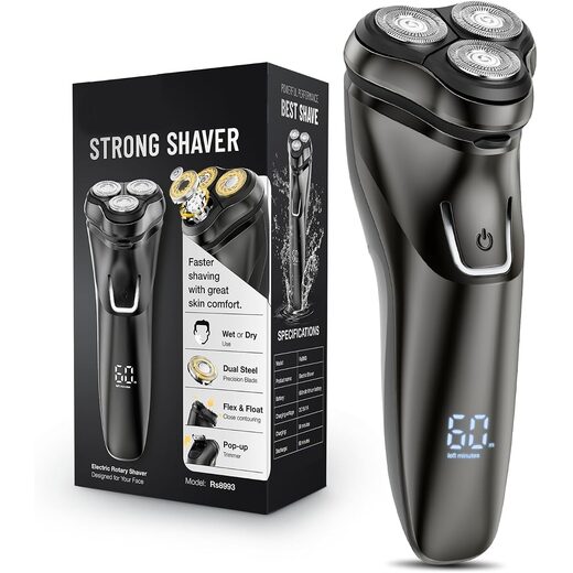 Electric Razor for Men Waterproof: 5D Floating Rotary Shaver for Travel