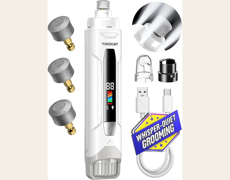 Whisper-Quiet Dog Nail Grinder for Sensitive Dogs and Cats