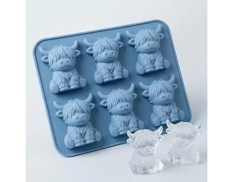 3D Highland Cow Silicone Ice Mold, Food Grade Creative Ice Cube Tray