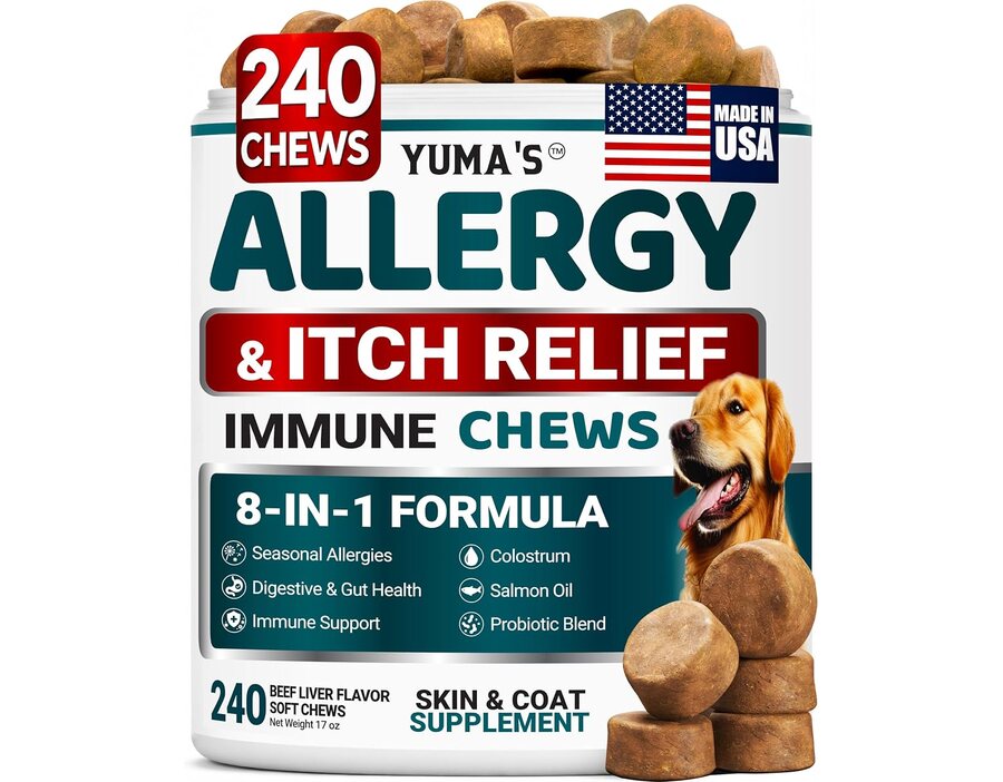 Dog Allergy Relief Chews, 240 Immune Treats, Dog Itching Skin Relief