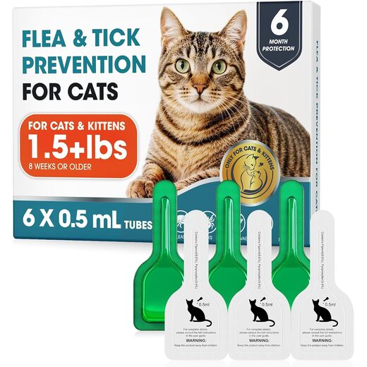 Topical Flea and Tick for Cats and Kittens Over 1.5 lbs, Waterproof