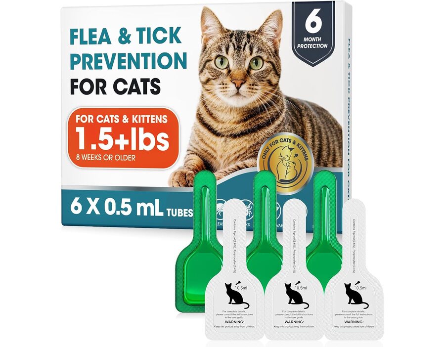 Topical Flea and Tick for Cats and Kittens Over 1.5 lbs, Waterproof