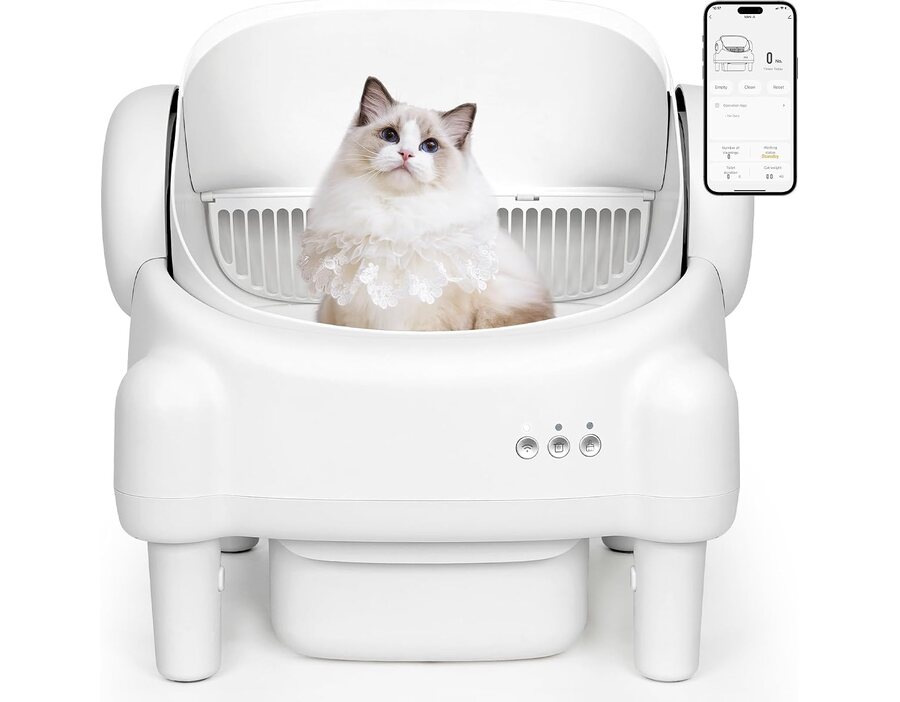 Paruuntys Automatic Litter Box, Safety Sensor, App Control, Open-top
