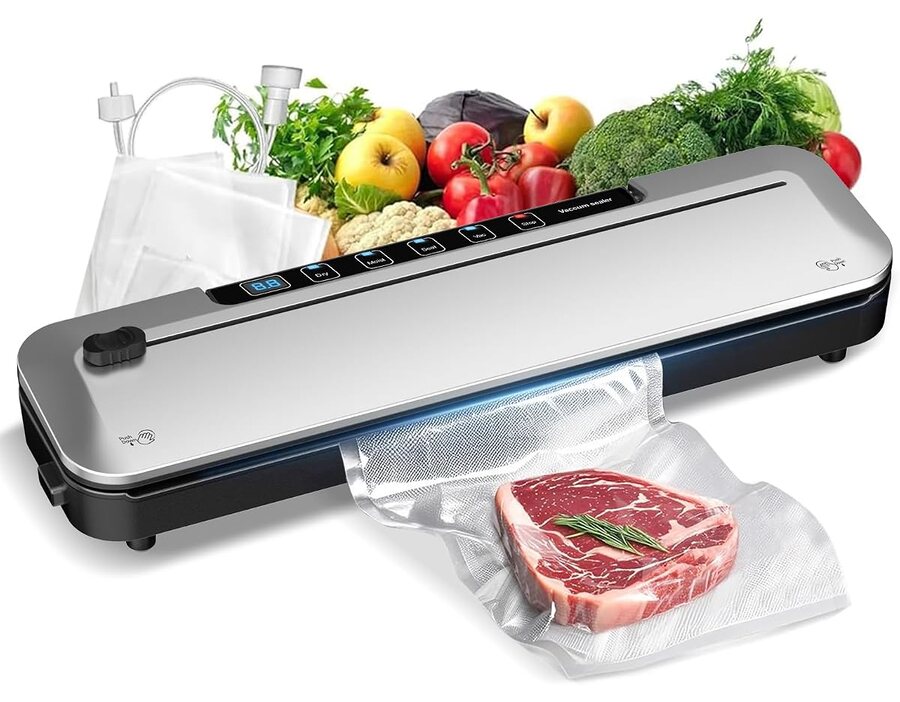 Vacuum Sealer Machine 75KPa, 6-in-1 Dry and Moist Modes, Digital Timer